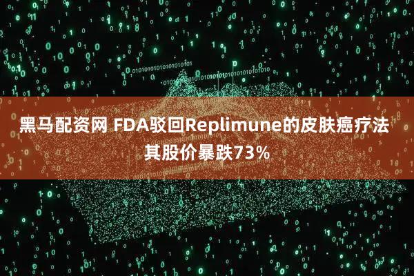 黑马配资网 FDA驳回Replimune的皮肤癌疗法 其股价暴跌73%